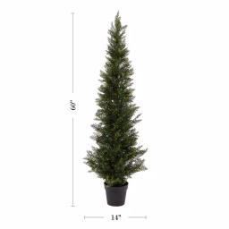 Pure Garden 60 in. Artificial Cedar Topiary with Pot thumbnail 2