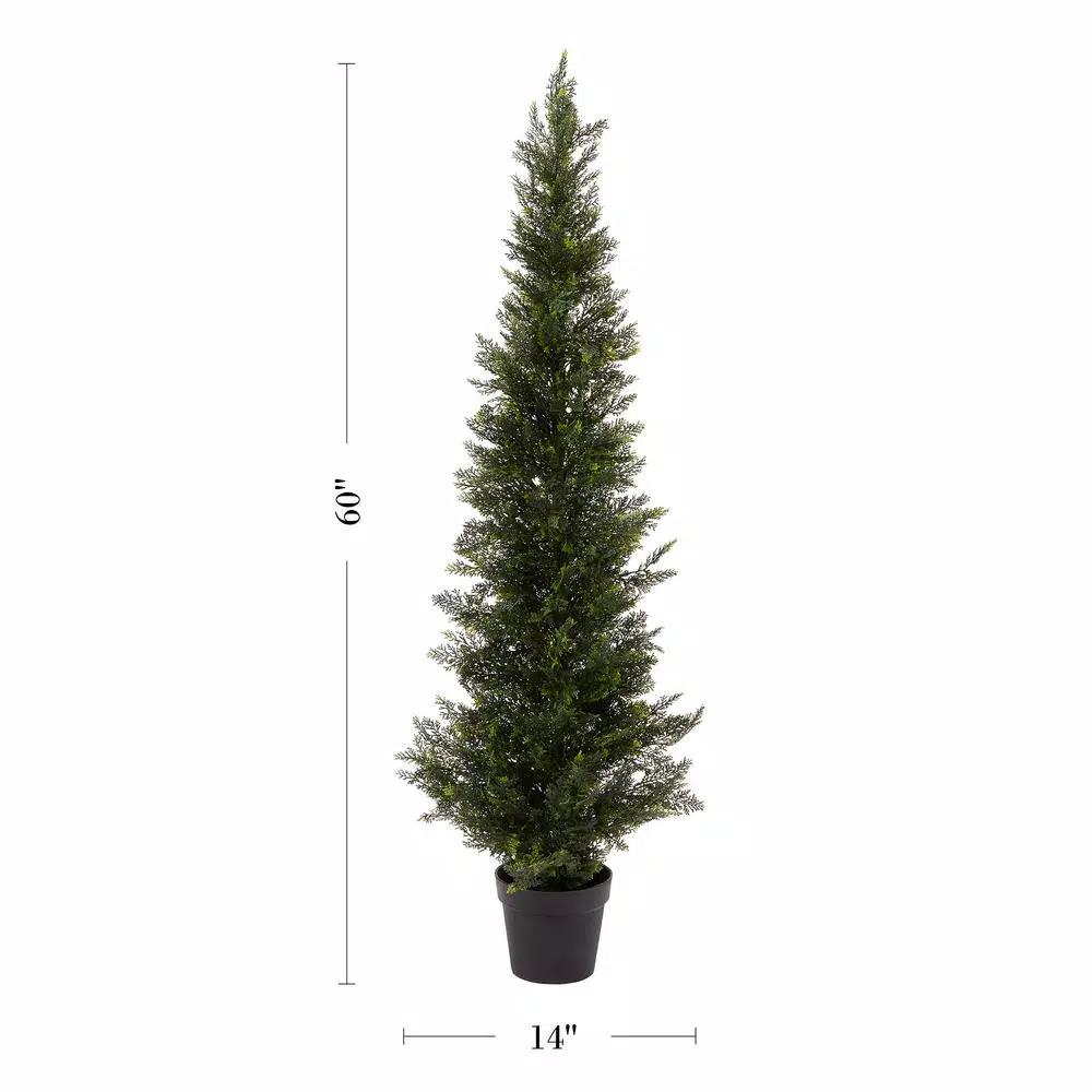 Pure Garden 60 in. Artificial Cedar Topiary with Pot
