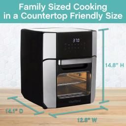 West Bend 12.6 QT XL Air Fryer Oven with Rotisserie, 10 Presets & Cyclonic Crisping Technology, Black thumbnail 5
