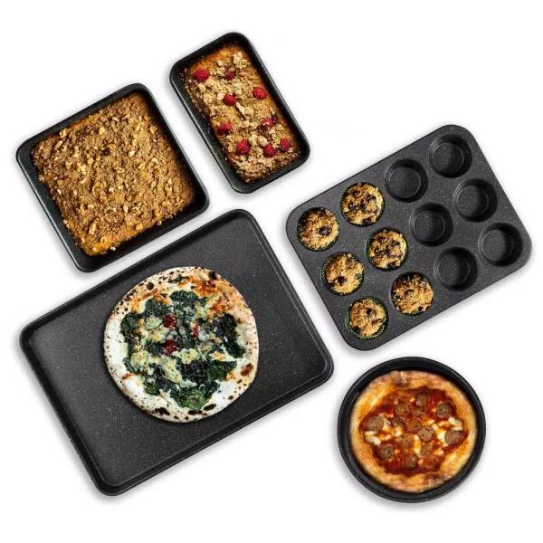GRANITESTONE Pro 0.8mm Gauge Titanium Diamond Infused Non-Stick 5 Piece Granite Stone Bakeware Set