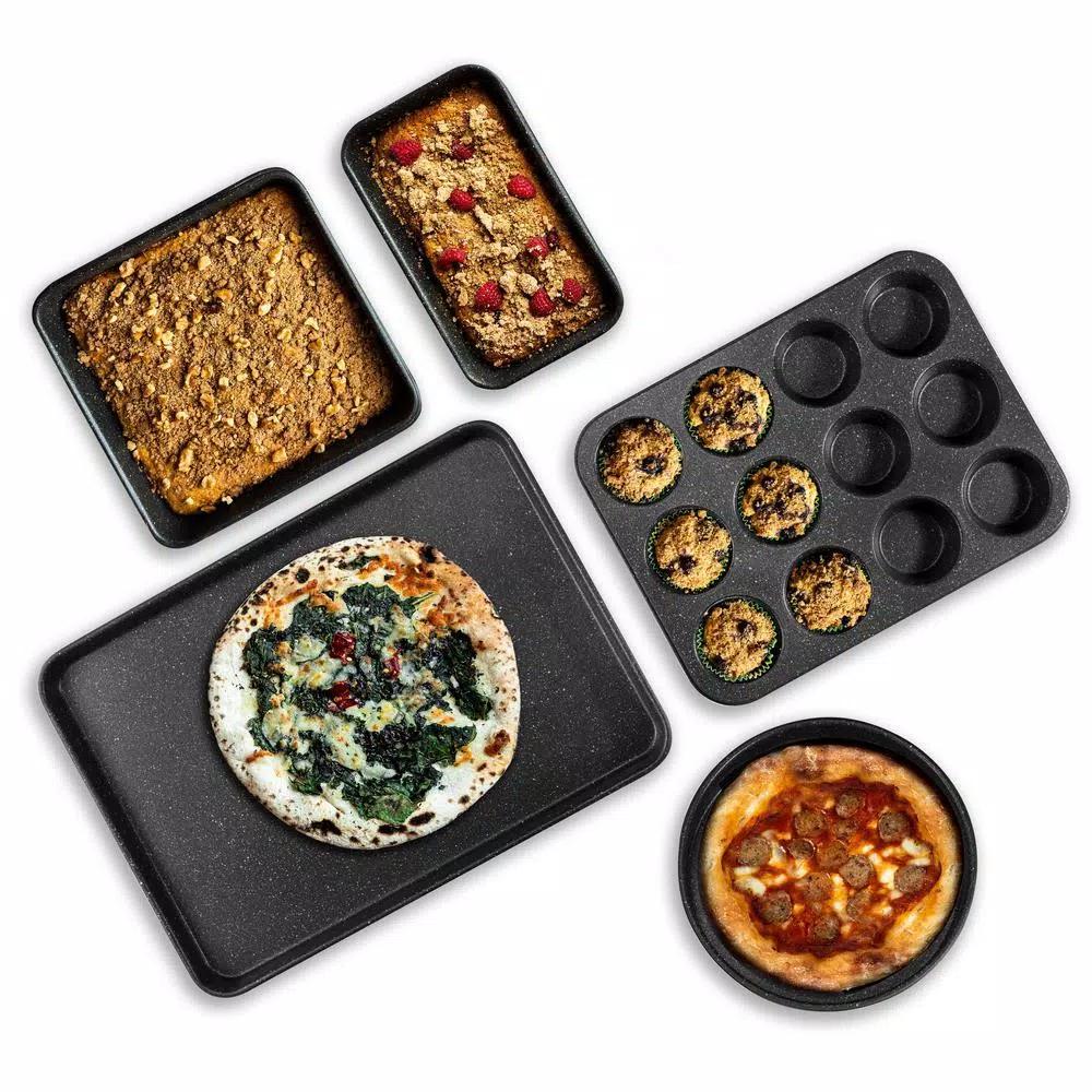GRANITESTONE Pro 0.8mm Gauge Titanium Diamond Infused Non-Stick 5 Piece Granite Stone Bakeware Set