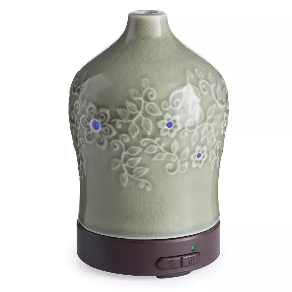 Airome Perennial Ultrasonic Essential Oil Diffuser, 9.3 in, Jade Green Ceramic