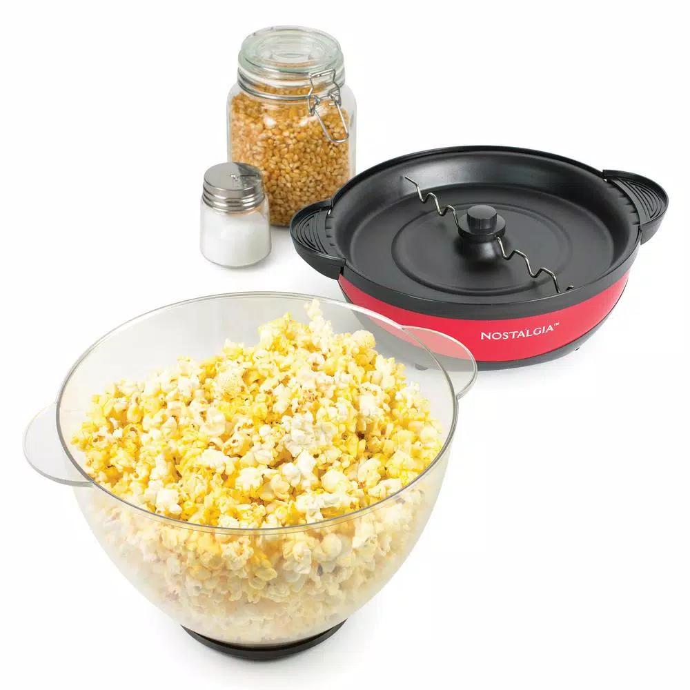 Unbranded 750W Red Stirring Popcorn Machine with 6 Qt. Bowl and Butter Melter