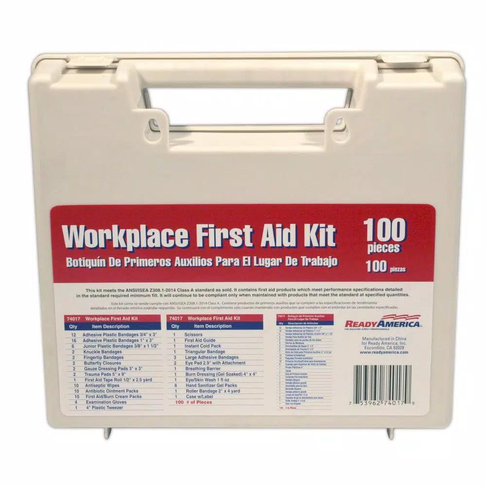 Ready America 100-Piece Workplace First Aid Kit (2-Pack) - ANSI Z308.1-2014 Class A Compliant
