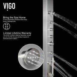 VIGO Dilana 66.875 in. Stainless Steel 6-Jet High Pressure Shower Panel System with Handheld Dual Shower thumbnail 7