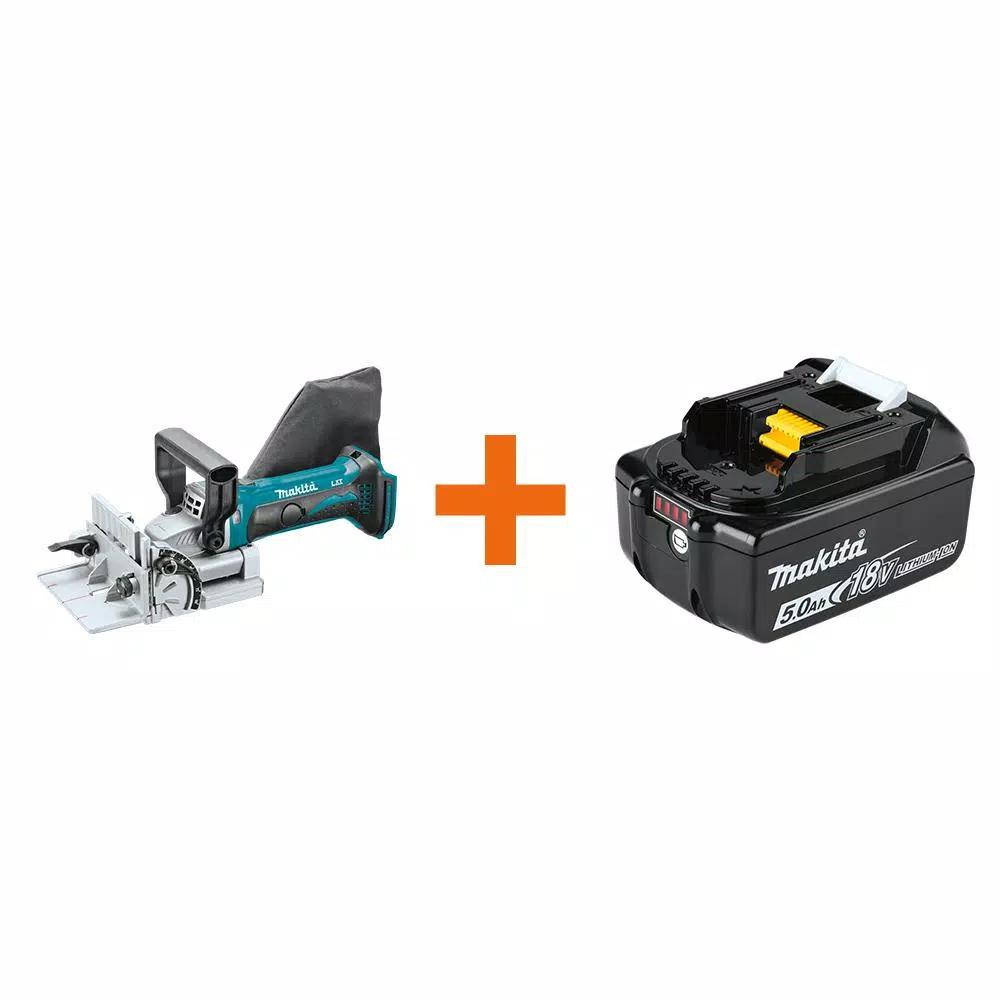 Makita 18V LXT Cordless 0.75 in. Plate Joiner with Bonus 5.0Ah Battery (XJP03Z)