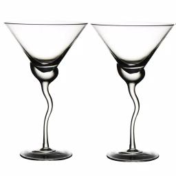 Abigails Martini 13 oz. Glass with Wavy Stem, Set of 4 thumbnail 3