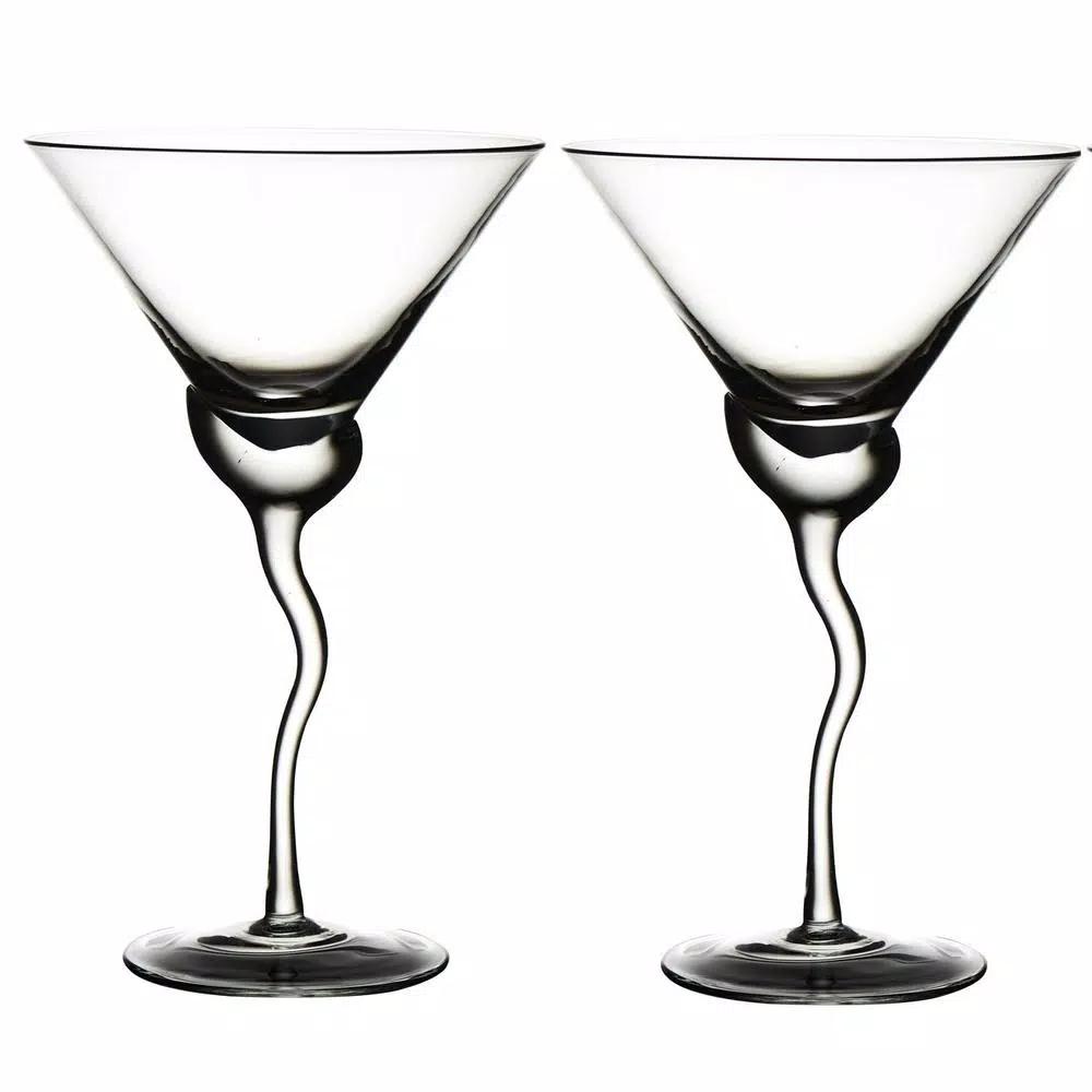 Abigails Martini 13 oz. Glass with Wavy Stem, Set of 4