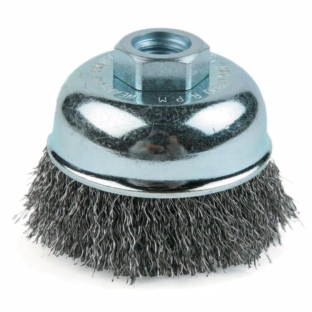 Lincoln Electric 3 in. Crimped Cup Wire Brush, 5/8-11 UNC Arbor