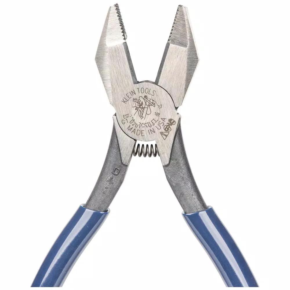 Klein Tools 9 in. Left Handed Ironworker's Rebar Pliers, Spring Loaded, Induction Hardened