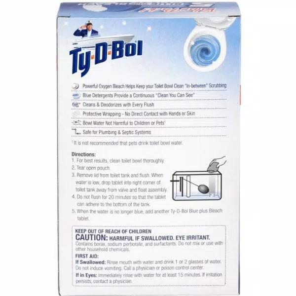 Ty-D-Bol Blue Bleach Toilet Bowl Cleaning Tablets, 10-Pack of 5-Tablet Value Packs