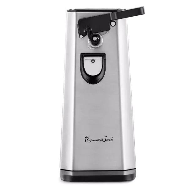 Professional Series Electric Can Opener with Bottle Opener and Knife Sharpener, Brushed Stainless Steel