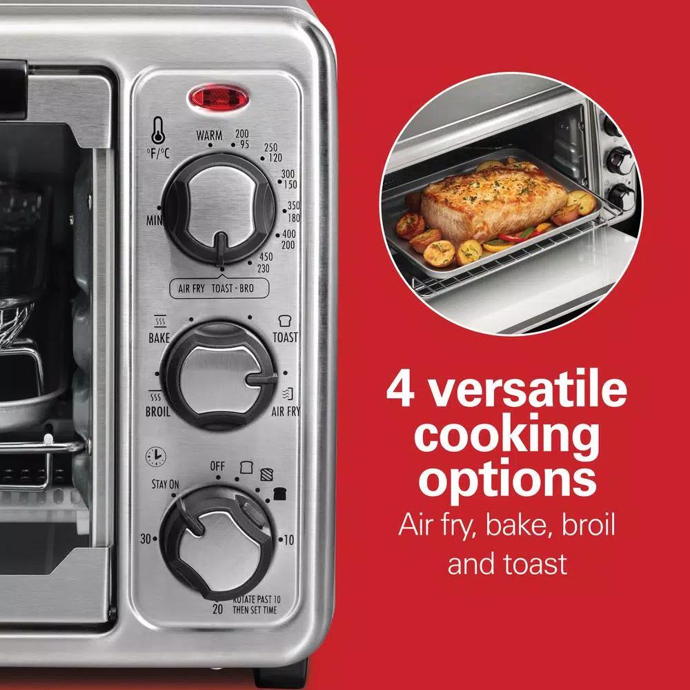 Hamilton Beach Sure-Crisp 1440W 6-Slice Air Fryer Toaster Oven, Stainless Steel