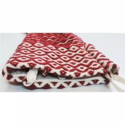 LR Home 20 in. Red and White Chevron Cotton Christmas Stocking with Pom Pom thumbnail 2