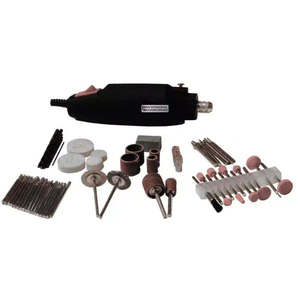 Professional Woodworker 80-Piece Rotary Tool Kit, 12V 16000 RPM Mini Grinder Set