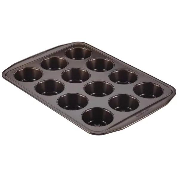 Circulon 12-Cup Nonstick Muffin and Cupcake Pan, Chocolate Brown