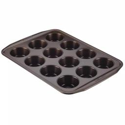 Circulon 12-Cup Nonstick Muffin and Cupcake Pan, Chocolate Brown thumbnail 1