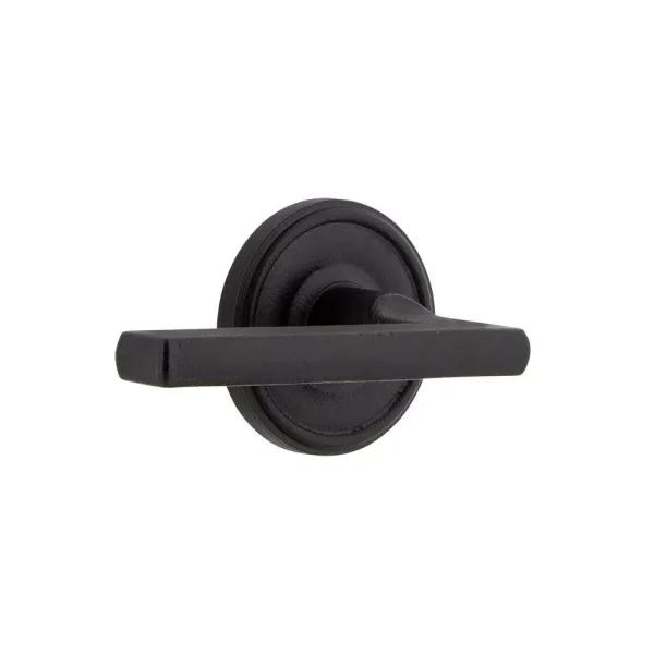 Unbranded Ageless Iron Loch Rosette Dirk Door Lever Passage, Black Iron