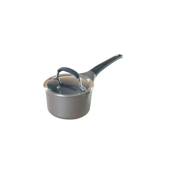 Nordic Ware Pro Cast 1.5 Quart Cast Aluminum Nonstick Sauce Pot with Glass Lid, Gray