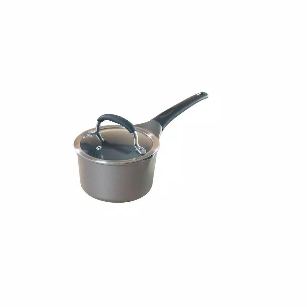 Nordic Ware Pro Cast 1.5 Quart Cast Aluminum Nonstick Sauce Pot with Glass Lid, Gray