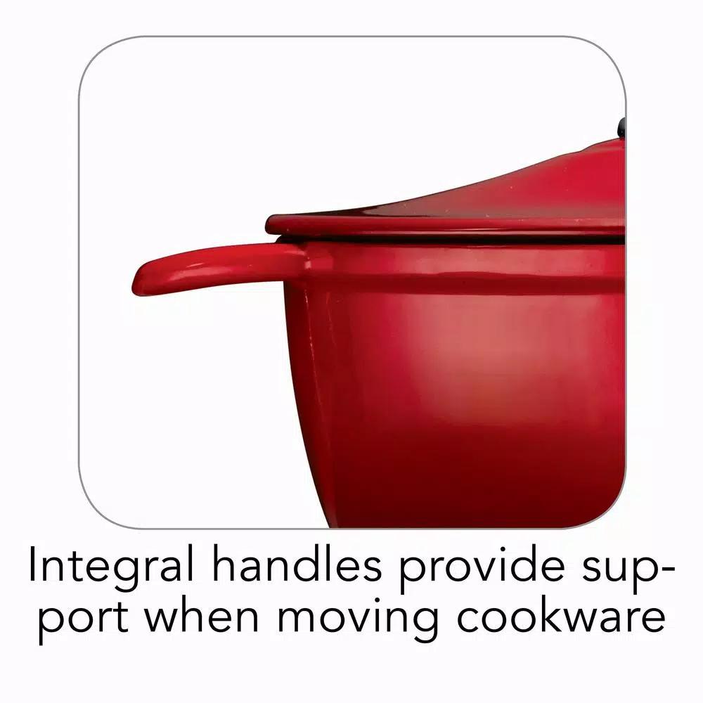 Tramontina Gourmet 6.5 qt. Oval Enameled Cast Iron Dutch Oven with Lid, Gradated Red