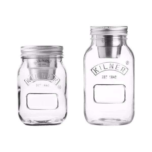Kilner Glass and Stainless Steel 2-Piece Food & Snack On The Go Set