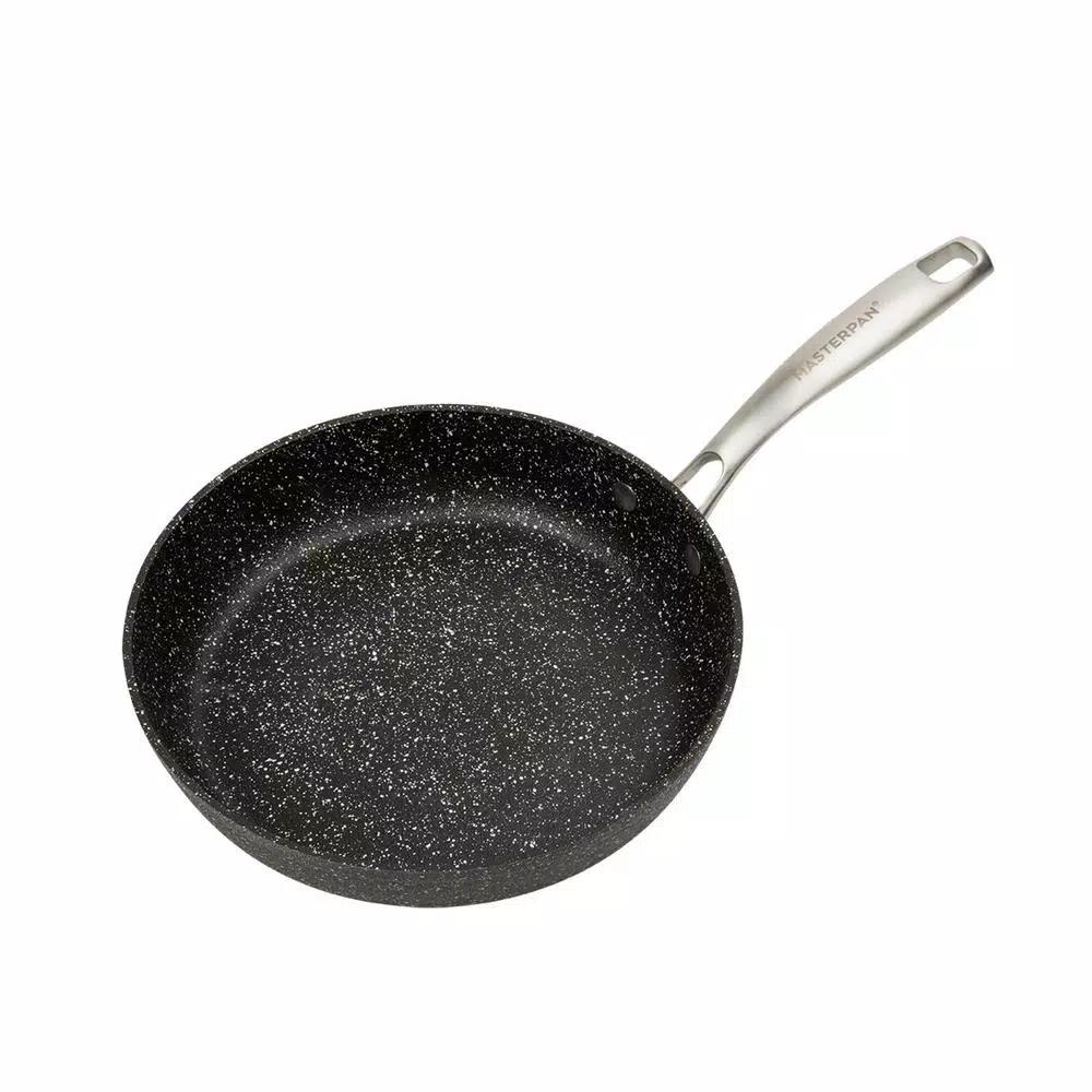 MasterPan Granite Ultra 9.5 in. Cast Aluminum Nonstick Frying Pan, Black Marble Finish