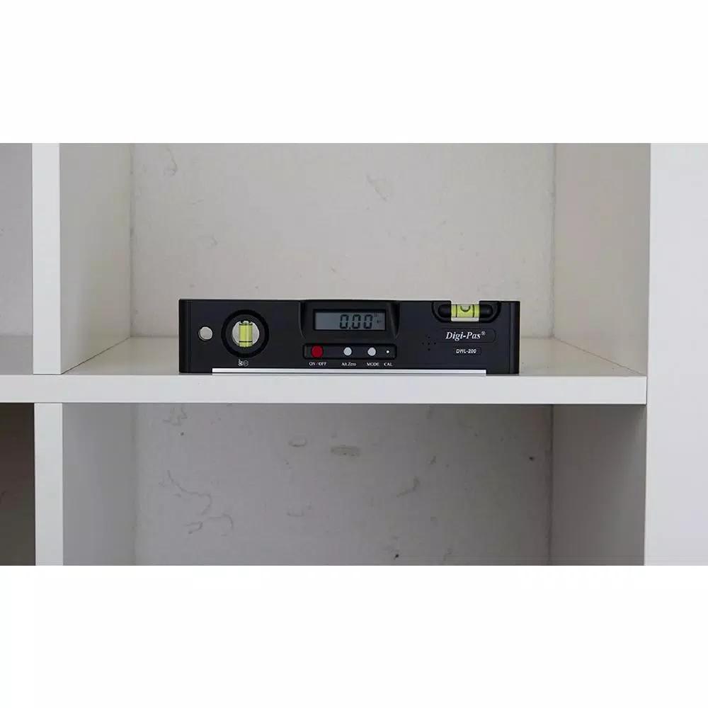 Digi-Pas DWL-200 7.9 in. Digital Torpedo Level with Magnetic Base and Protractor Angle Gauge
