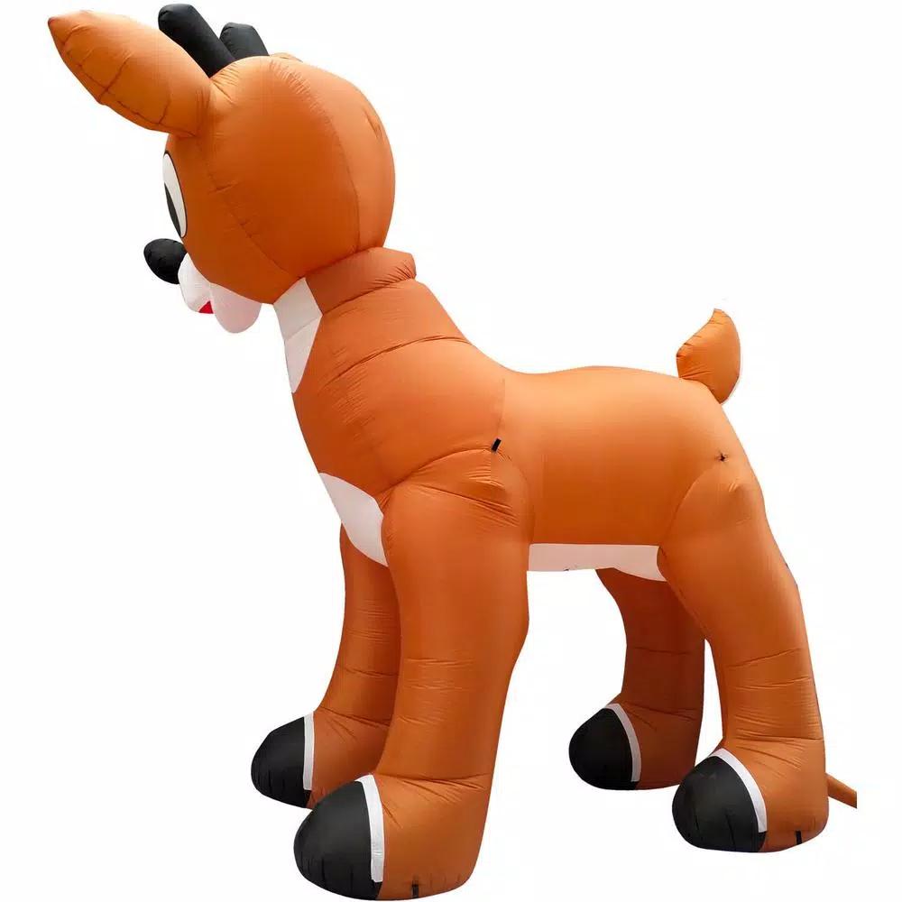 Fraser Hill Farm 15 ft. Pre-Lit Reindeer Christmas Inflatable with Moving Head