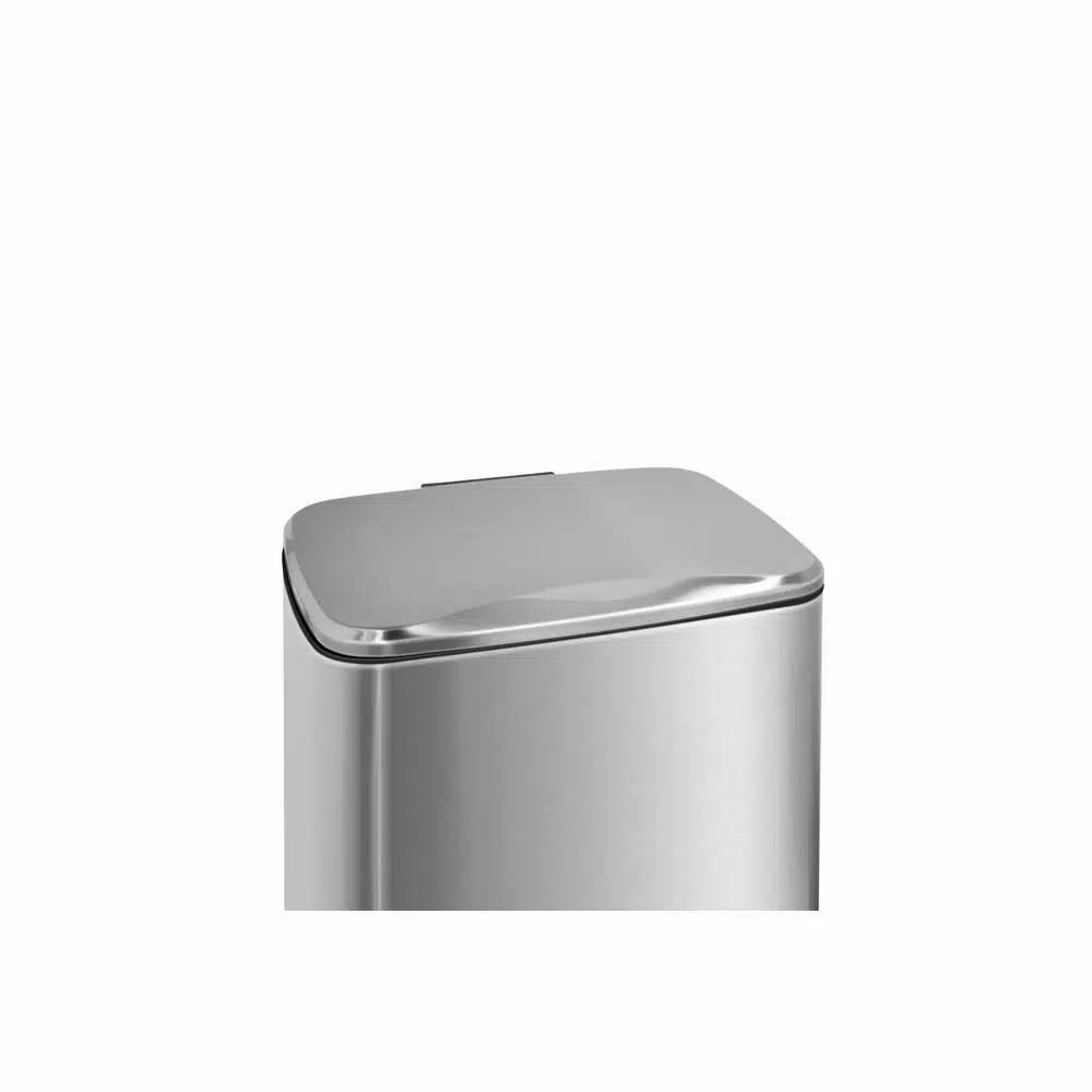Innovaze Stainless Steel Step-On Trash Can Set - 8 Gal & 1.3 Gal Rectangular Kitchen and Bathroom Bins