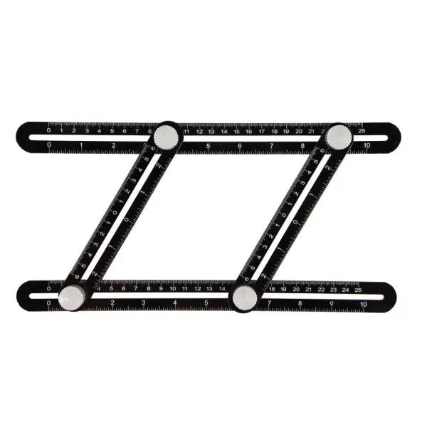 POWERTEC Universal Angle Template Tool, 10 in. Aluminum Multi-Angle Ruler & Precision Stencil