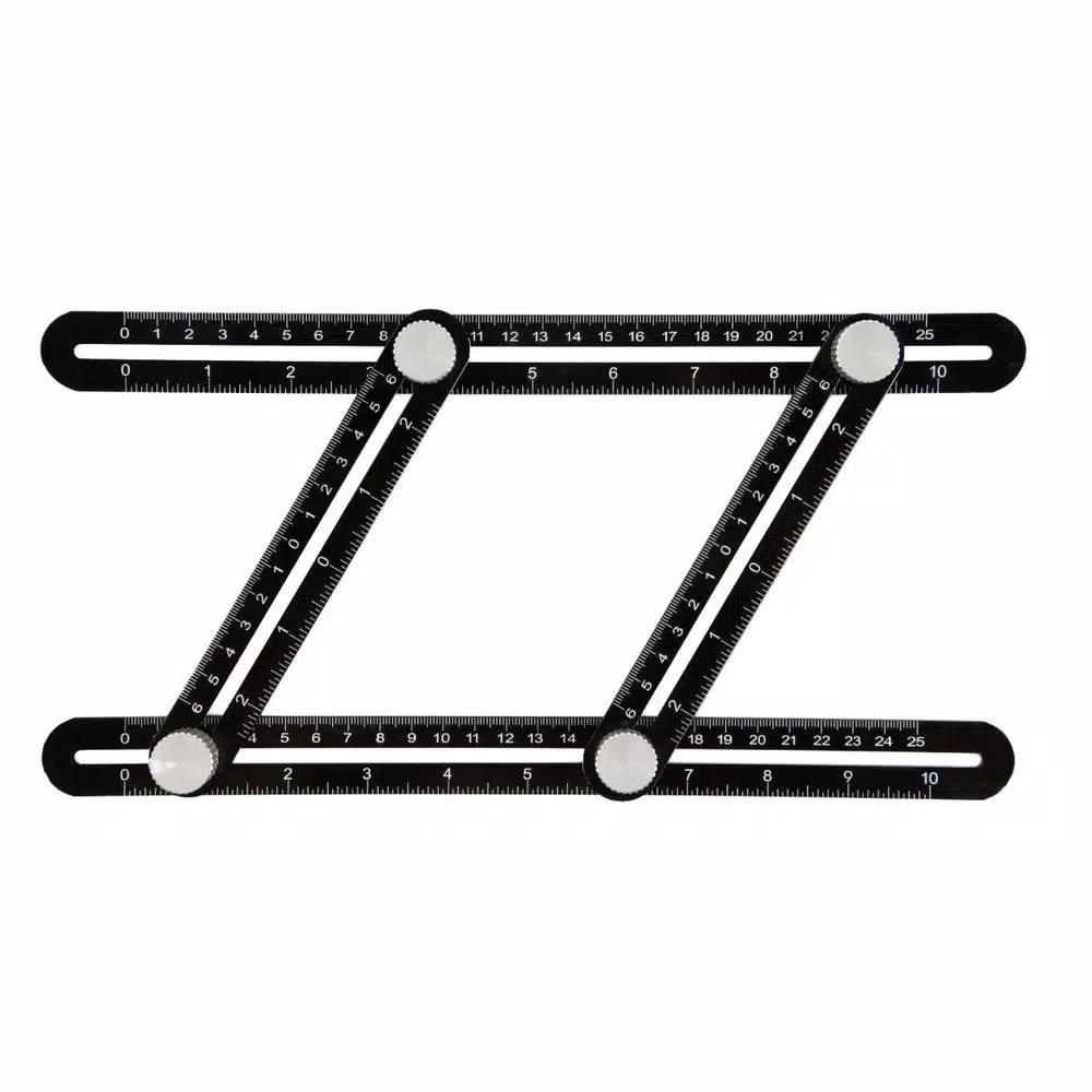 POWERTEC Universal Angle Template Tool, 10 in. Aluminum Multi-Angle Ruler & Precision Stencil