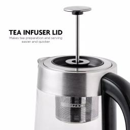Ovente 1.7L Variable Temperature Glass Electric Kettle with ProntoFill Technology, Silver thumbnail 5
