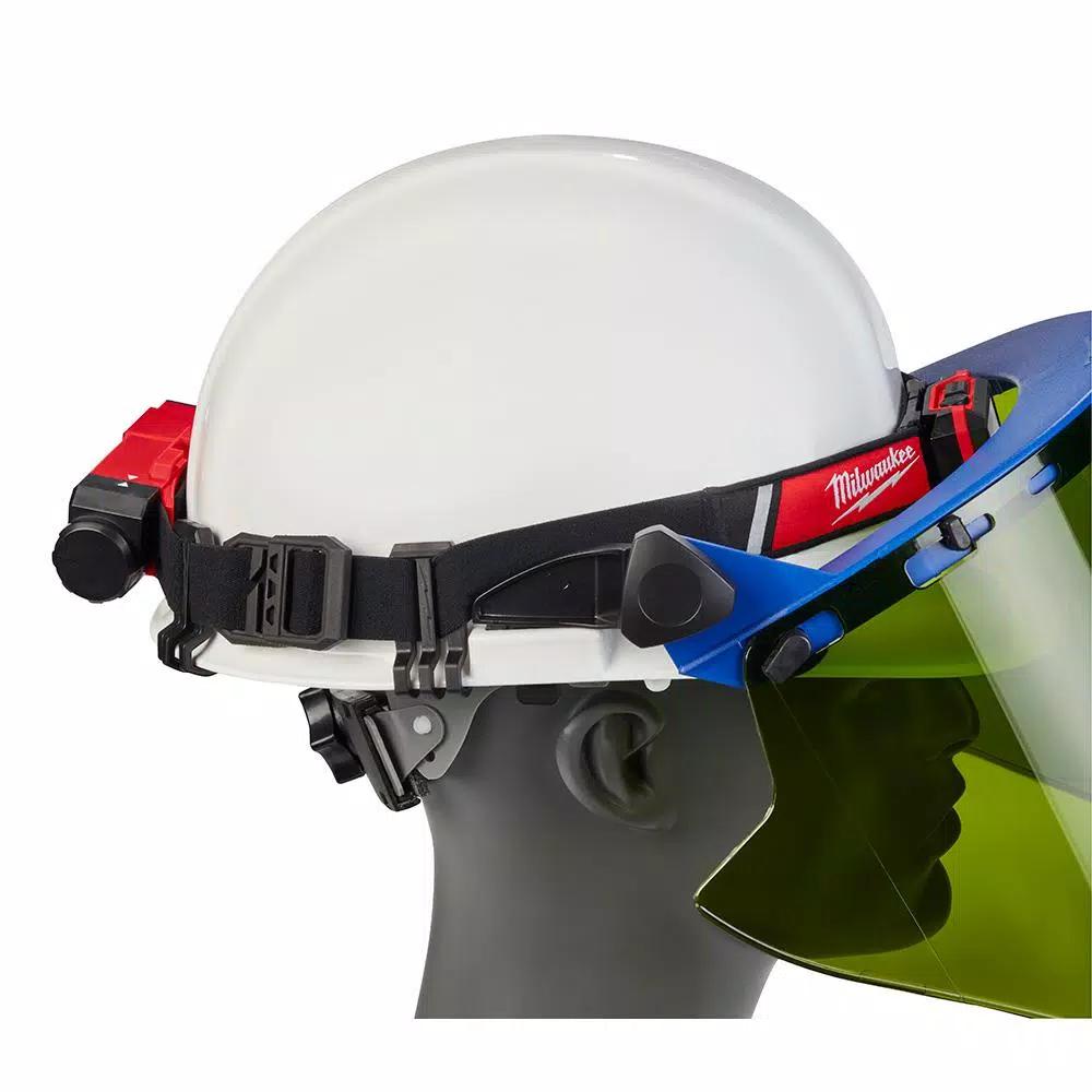 Milwaukee 600 Lumen USB Rechargeable Low-Profile Headlamp with BOLT Type 1 Class C Vented Hard Hat Bundle