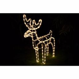 Luxen Home 25 in. LED White Rope Light Standing Reindeer - Indoor/Outdoor Christmas Decoration thumbnail 10
