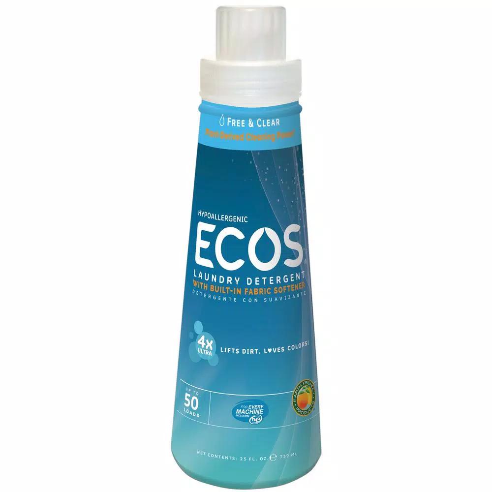 ECOS 4x Ultra Concentrate Laundry Detergent, Free & Clear, 25 oz