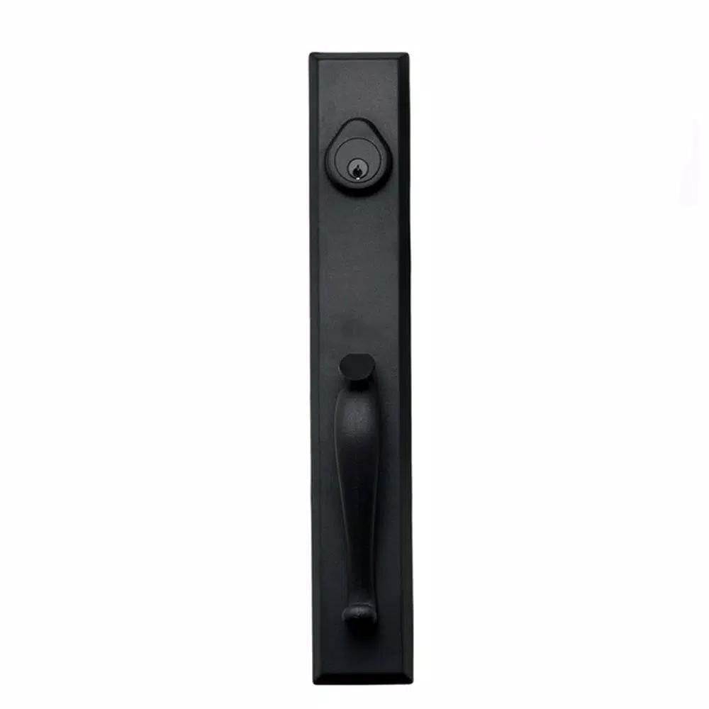 Delaney Hardware Sandcast Cordoba Aged Black Single Cylinder Deadbolt Entry Handleset with Tulum Knob