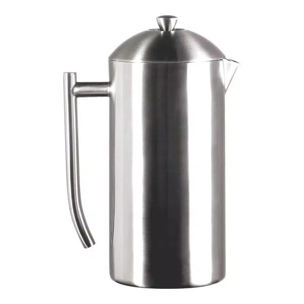 Frieling 5.5-Cup Brushed Stainless Steel French Press, Double-Walled Insulated Coffee Maker