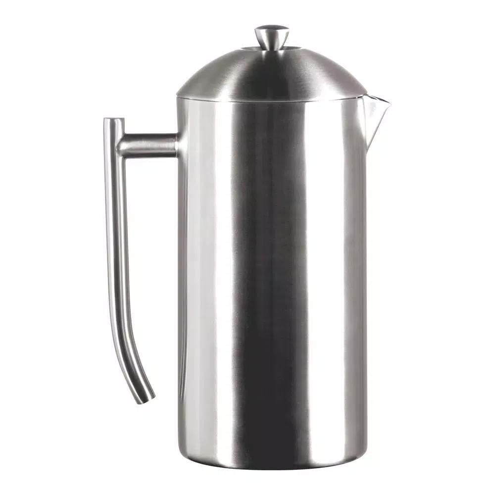Frieling 5.5-Cup Brushed Stainless Steel French Press, Double-Walled Insulated Coffee Maker