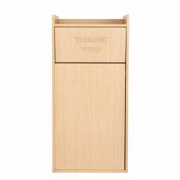 Alpine Industries 40 Gal. Oak Wood Commercial Tray Top Waste Enclosure Trash Can thumbnail 1