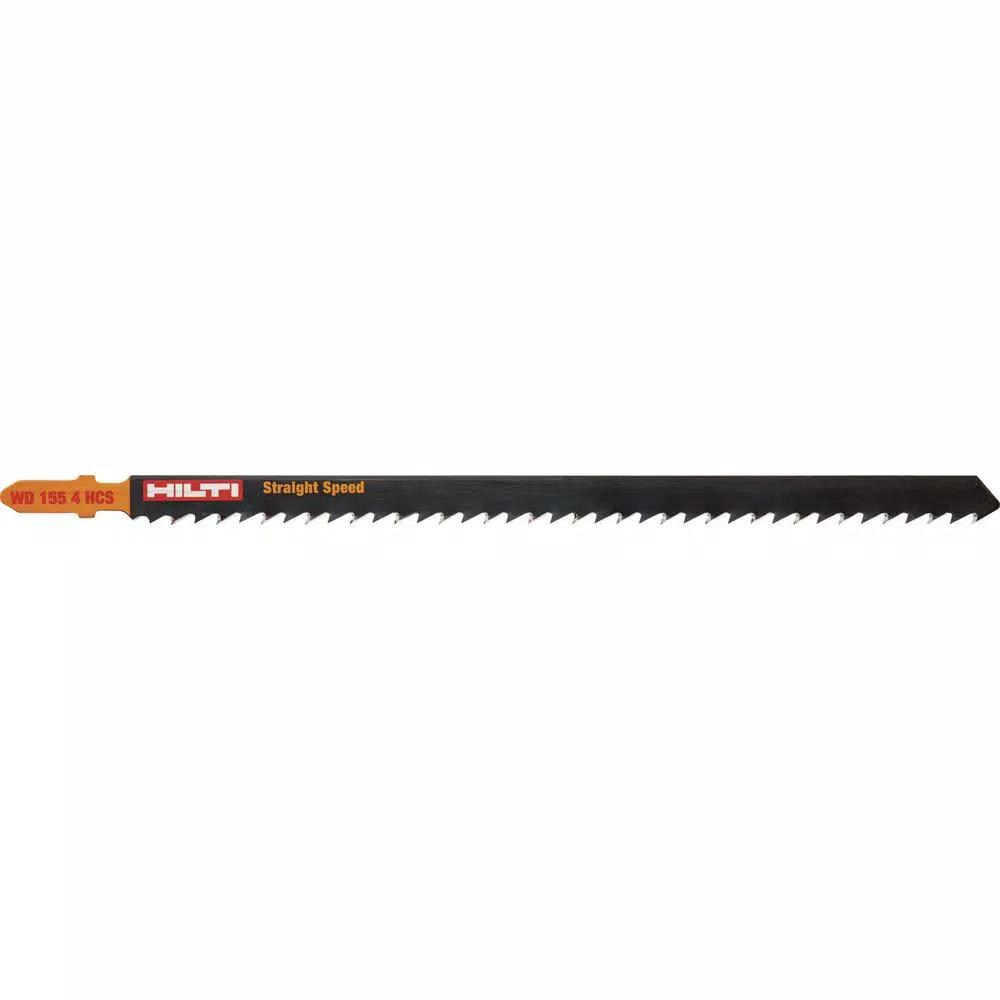 Hilti 6 in. 6 TPI High Carbon Steel T-Shank Premium Jig Saw Blades for Wood (5-Pack)