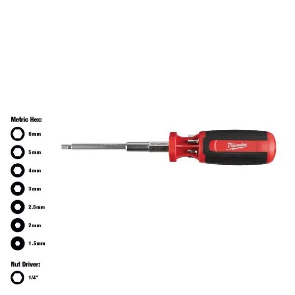 Milwaukee 9-in-1 Metric Hex/Key Drive Multi-Bit Screwdriver Set