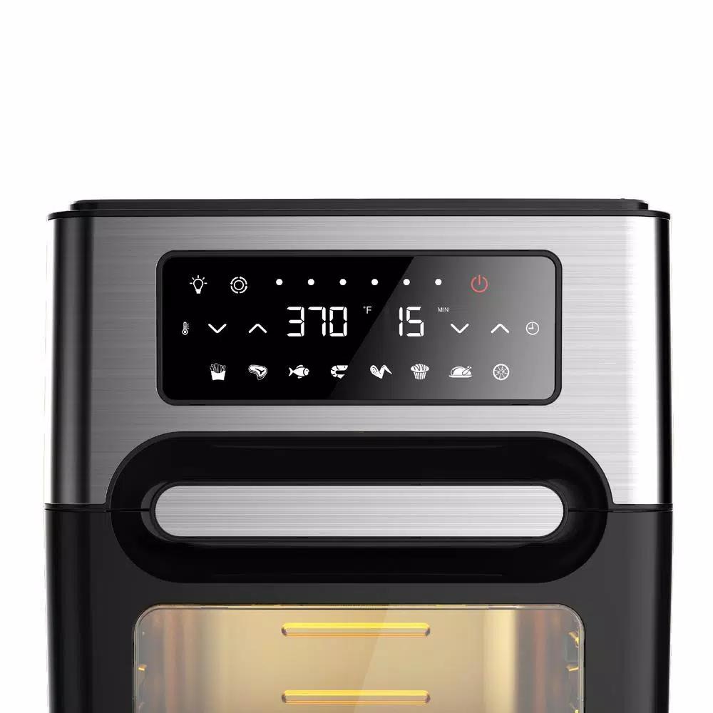 GoWISE USA 1700W 12.7 Quart Air Fryer Toaster Oven with Rotisserie and Dehydrator, Black