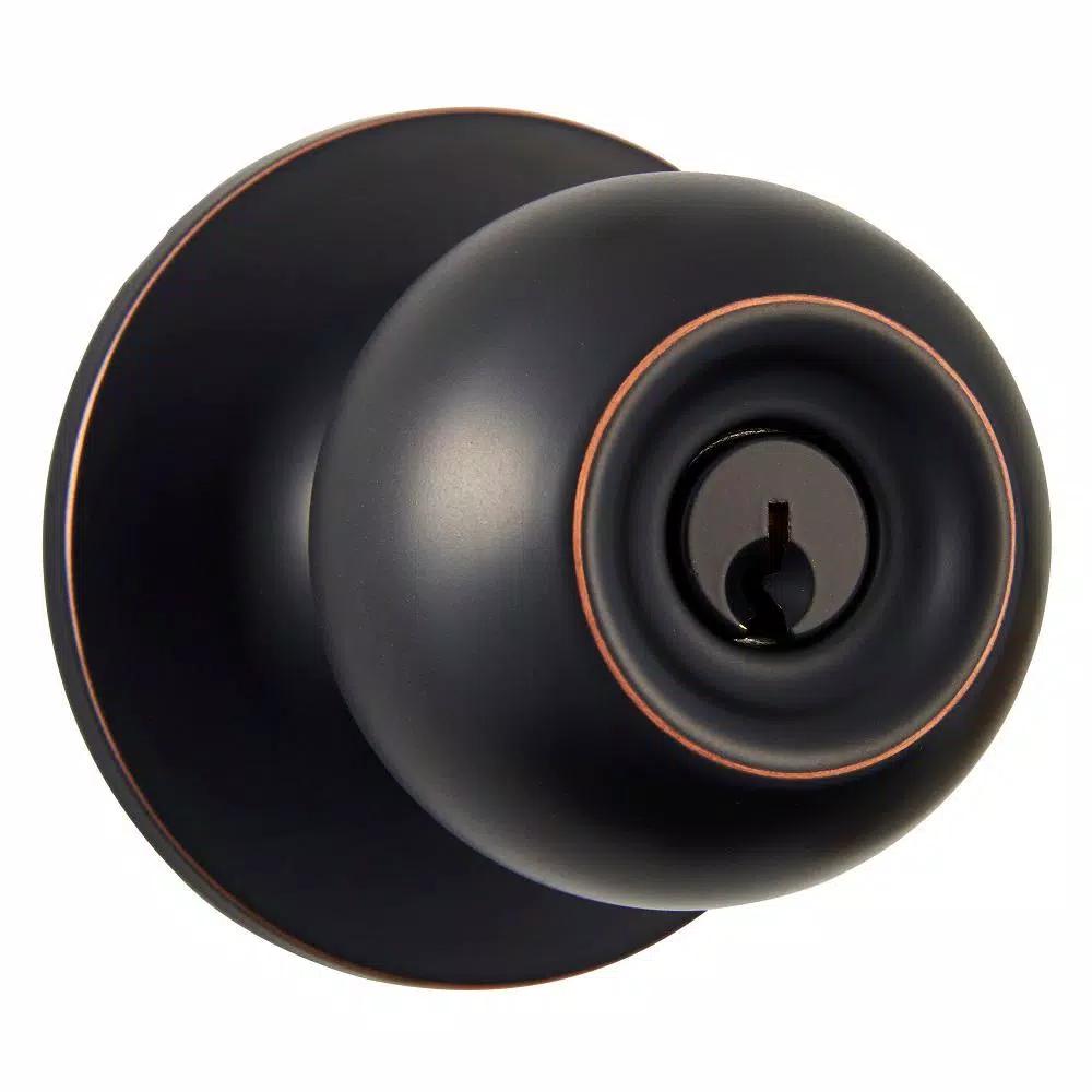 Universal Hardware Aged Bronze Grade-2 Commercial Entry Keyed Door Knob, 2-1/8 in.