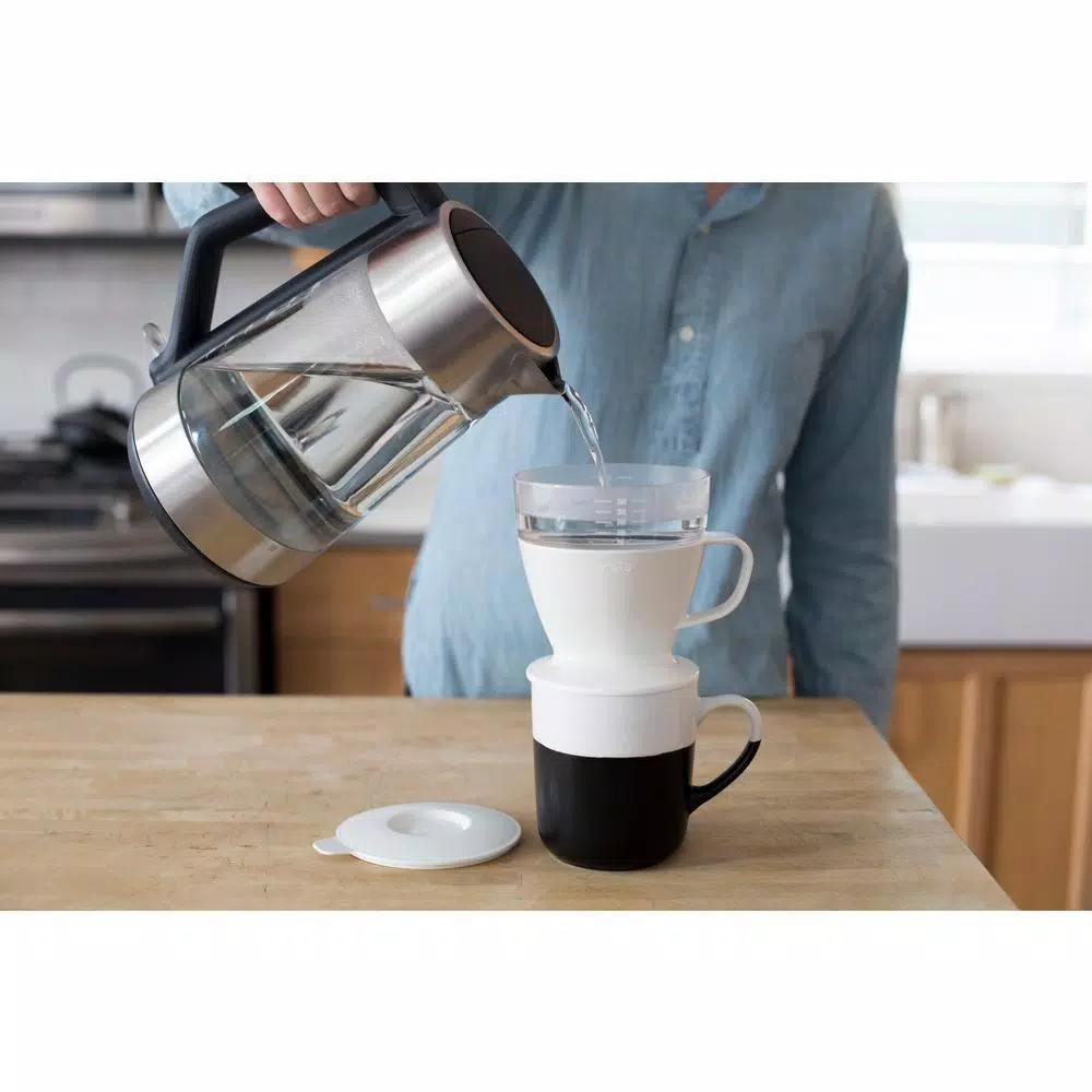 OXO Good Grips 1.5-Cup Pour-Over Coffee Maker with Water Tank, White