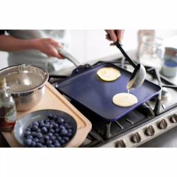 Blue Diamond 11 in. Aluminum Ceramic Nonstick Square Griddle, Blue thumbnail 2