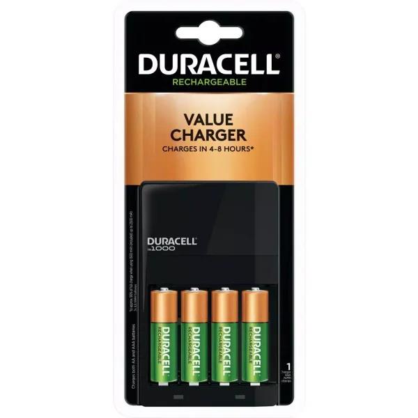 Duracell Ion Speed AA Battery Charger with 4 AA Rechargeable Batteries Included