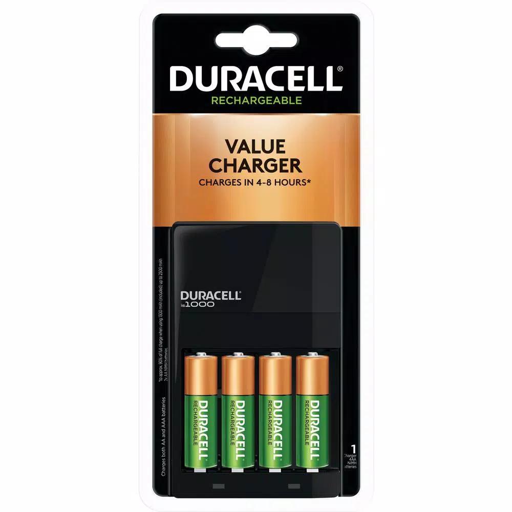 Duracell Ion Speed AA Battery Charger with 4 AA Rechargeable Batteries Included