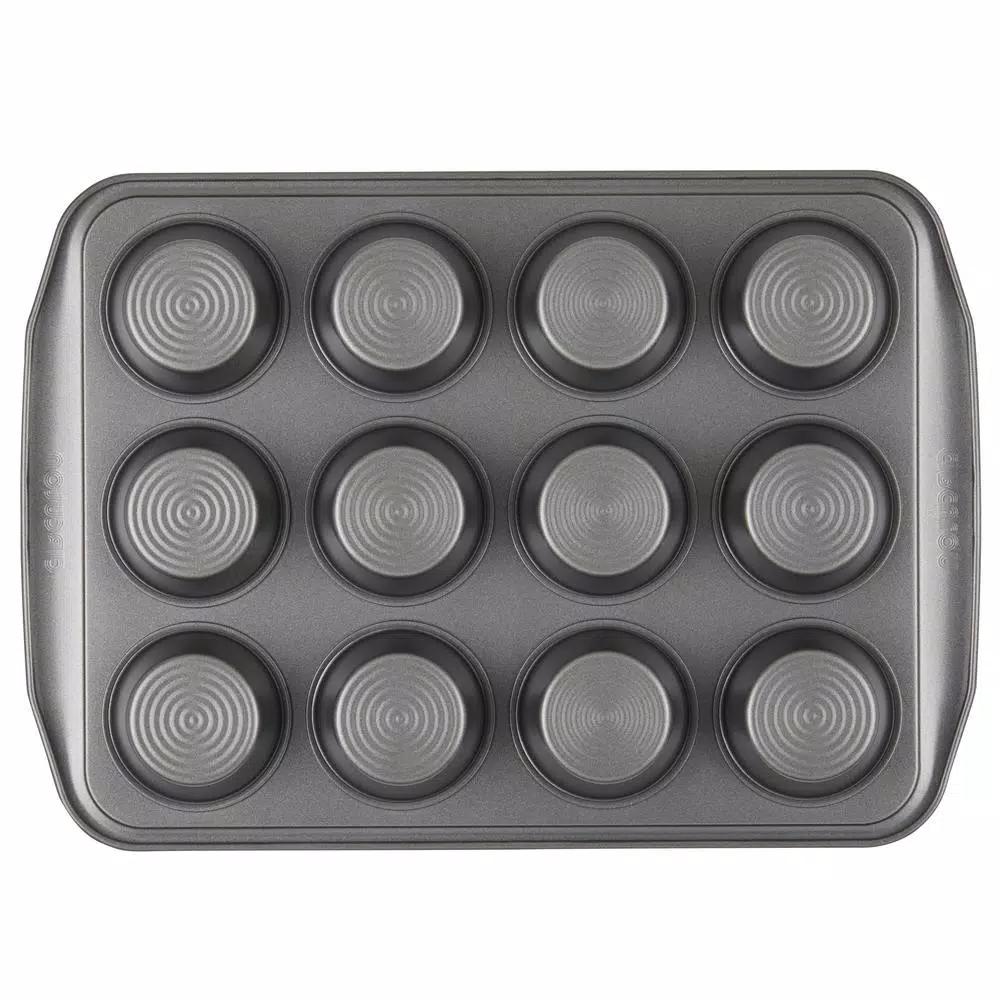 Circulon 12-Cup Nonstick Muffin Pan, Gray Bakeware