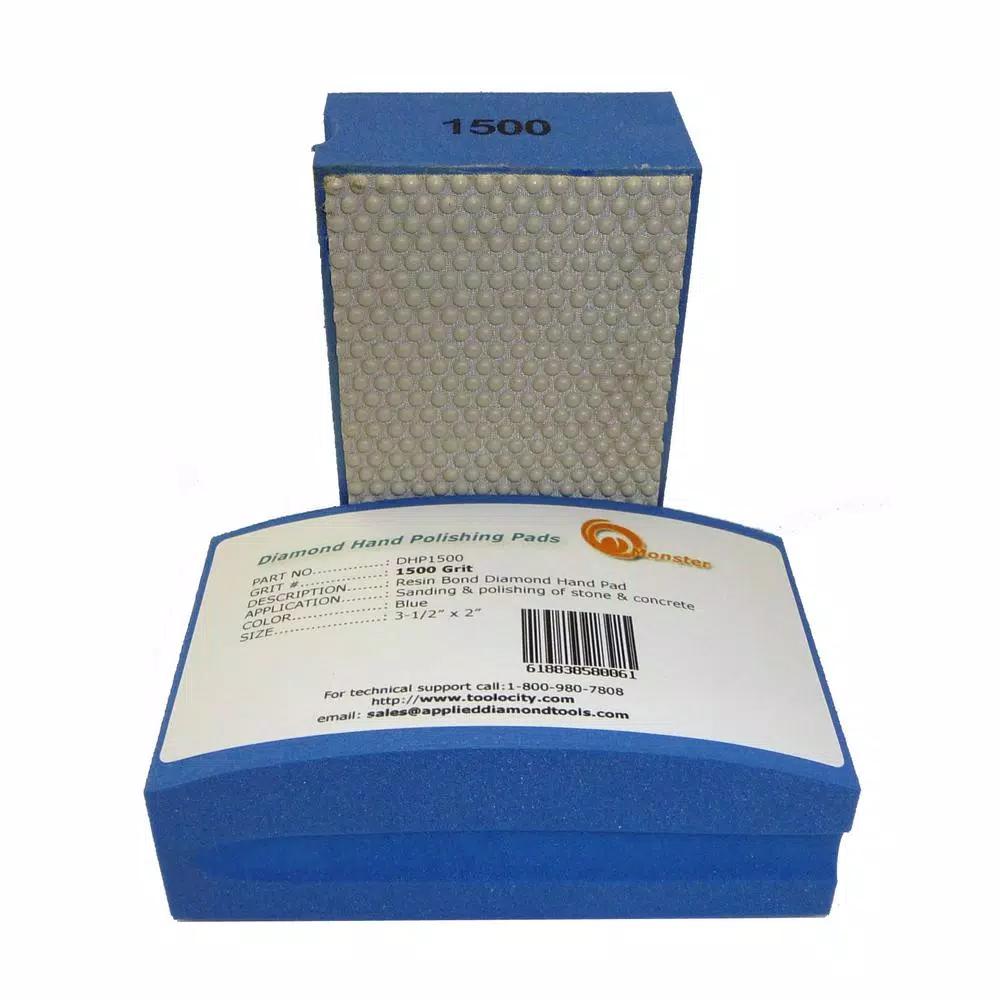 Monster Diamond 1500-Grit Resin Bonded Hand Polishing Pad Block